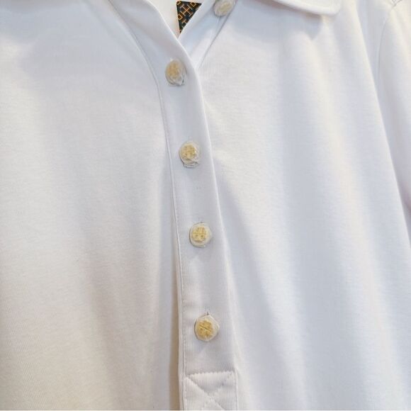 TORY BURCH White Long Sleeve Polo Shirt NWT - Picture 8 of 13